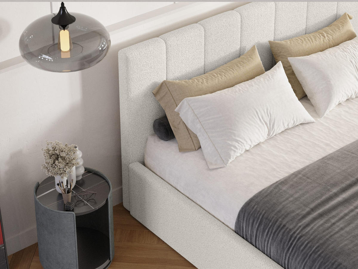 POLSTERBETT Malfo Slim 120x200 cm, Weiß - Weiß, Textil (120/200cm) - Fedve