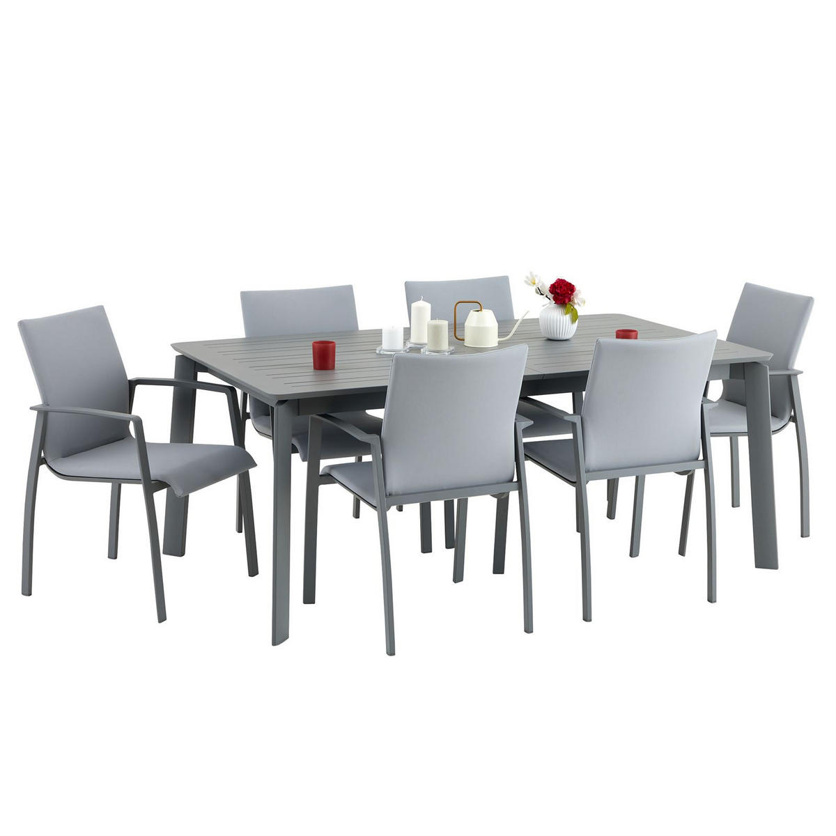 GARTENMÖBELSET VERANO - Grau, Textil - IDIMEX