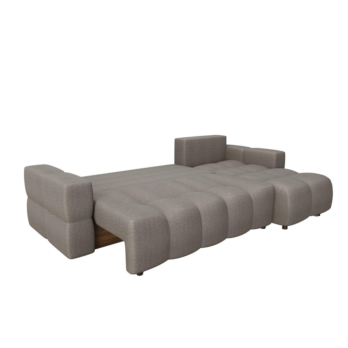 ECKSOFA RECHTS Rastergewebe Taupe 286cm - Taupe, Textil (286/169cm) - Sia Home