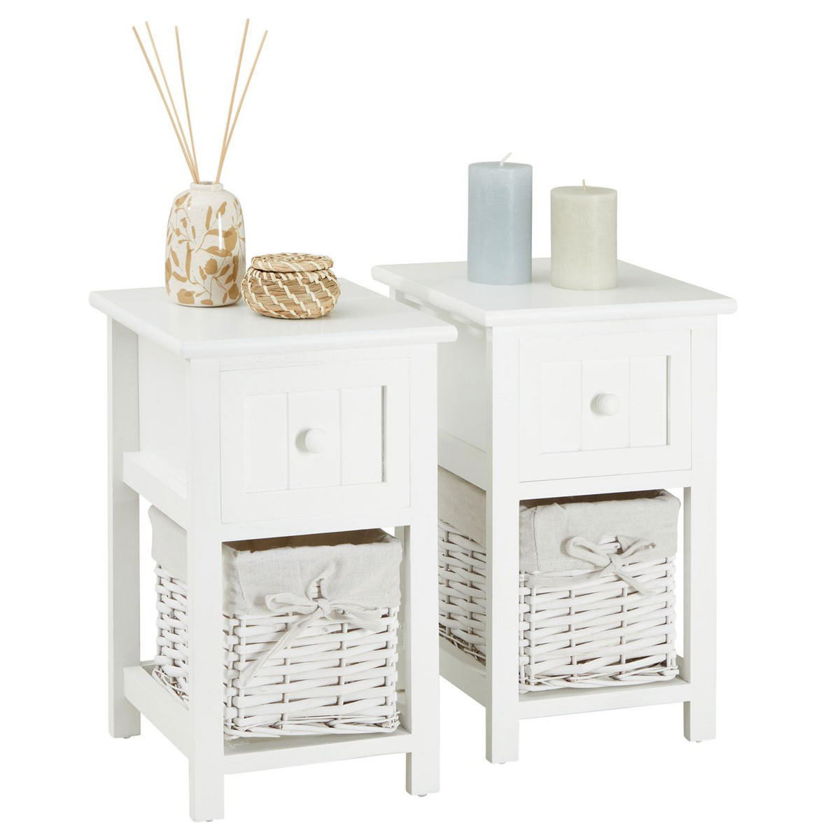 NACHTTISCH MESSINA 2ER-SET - Weiß, Holzwerkstoff (28/46/31cm) - CARO-Möbel