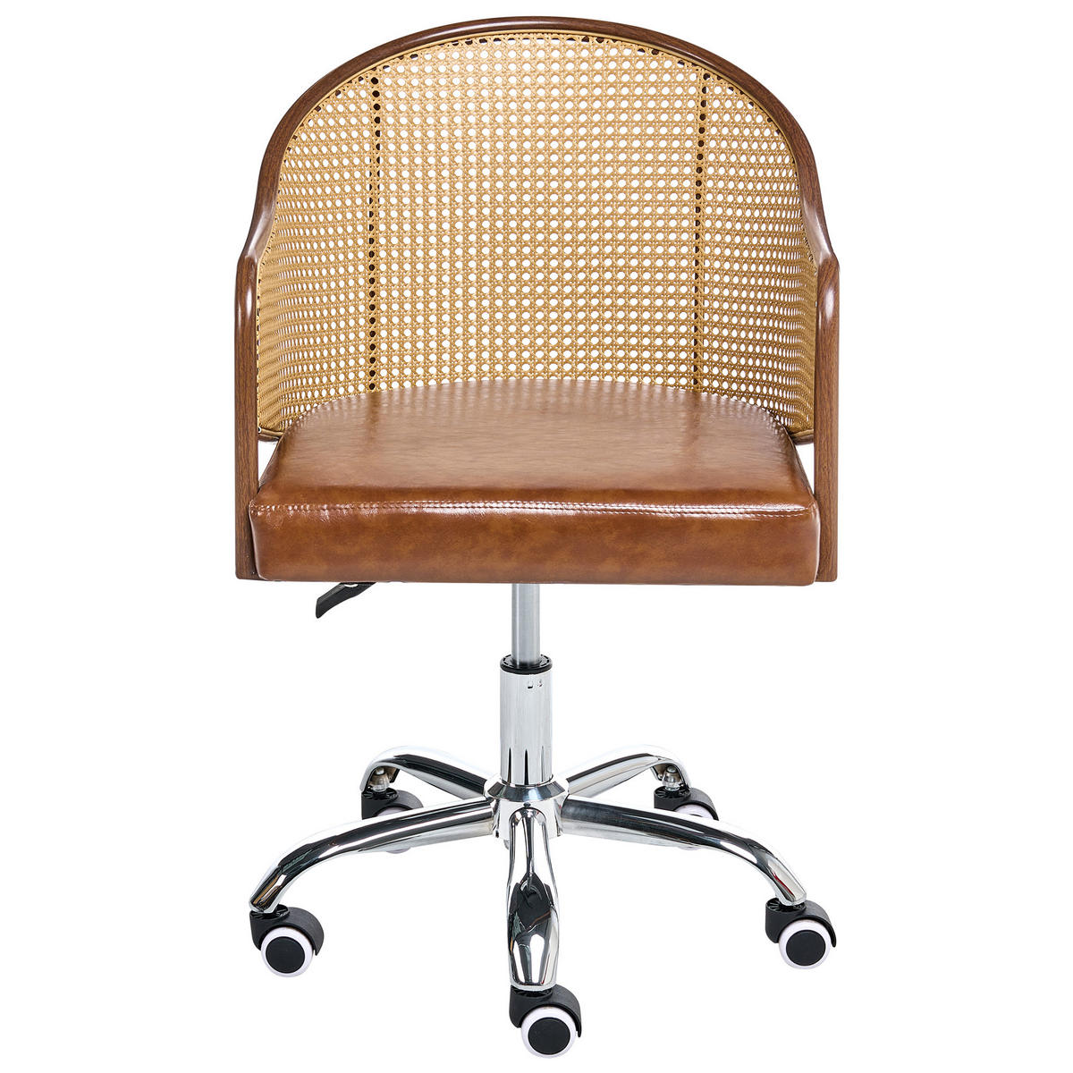 SCHREIBTISCHSTUHL Kunstleder Braun Redding - Braun, Kunststoff (50/86/50cm) - Beliani