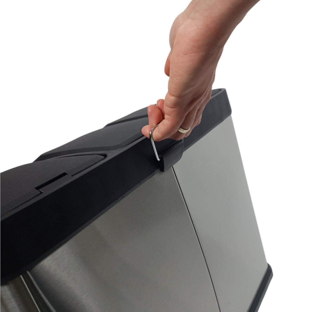 ABFALLSAMMLER 3-tlg. Edelstahl Schwarz 46,5/29,5/65 cm 24L - Silberfarben/Multicolor, Metall (46.5/40.5/29.5cm) - Begryf