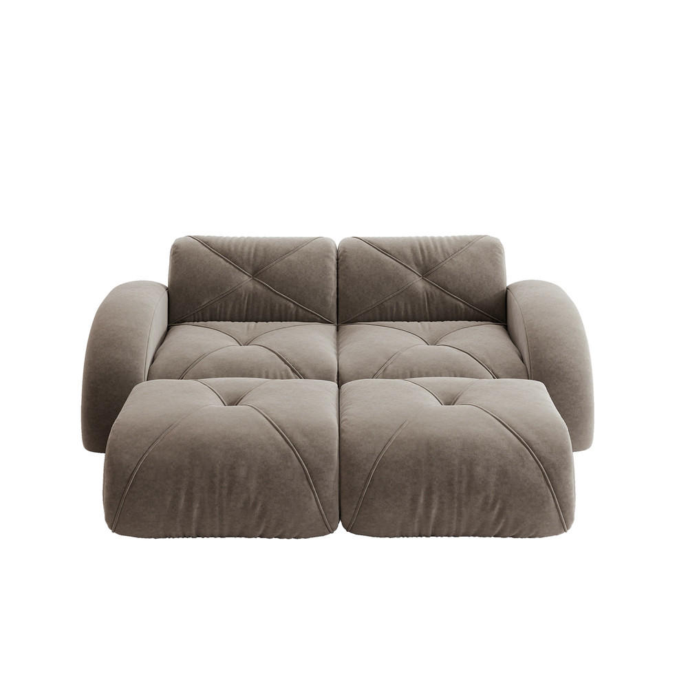 2-SITZER 204 x 171 x 76 cm Rutschfest - Taupe, Textil (171/76/204cm) - Raelunyi