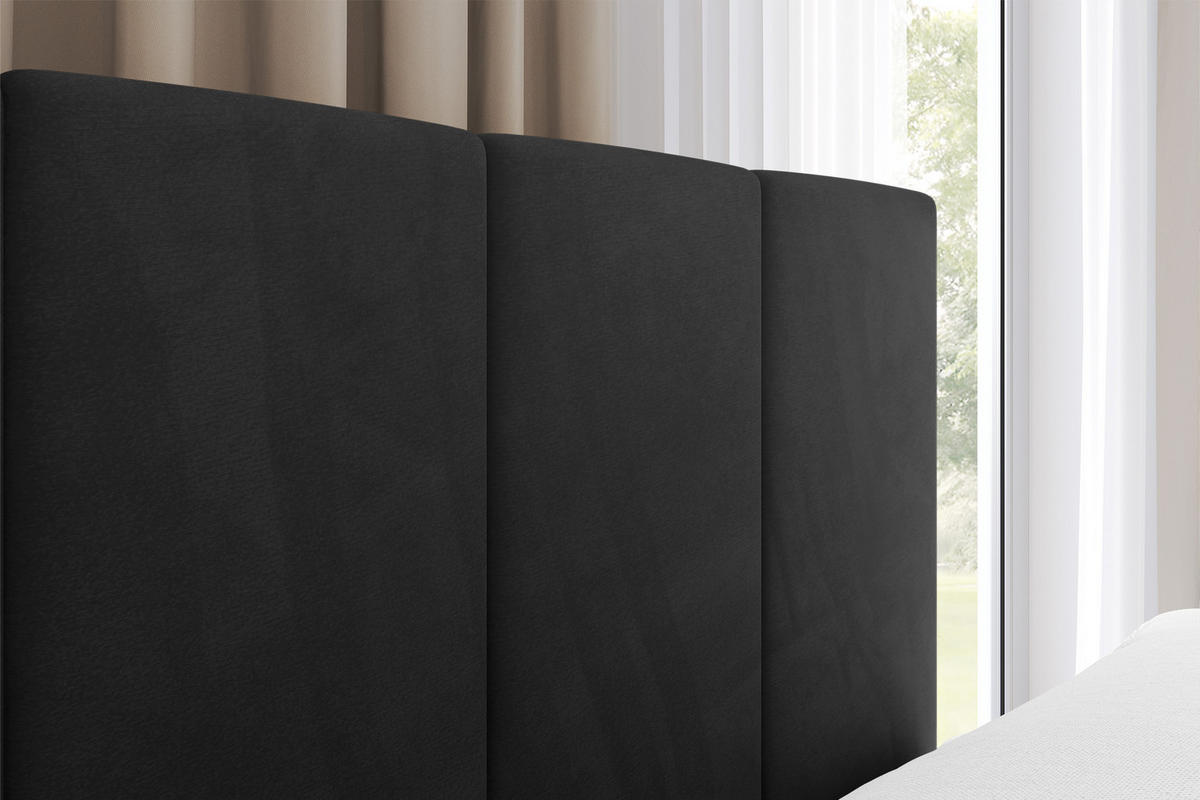 EINZELBETT Jugendbett mit Bettkasten Links, ohne Matratze - LOVY 80x200 Schwarz - Schwarz, Holzwerkstoff/Textil (80/200cm) - ALTDECOR