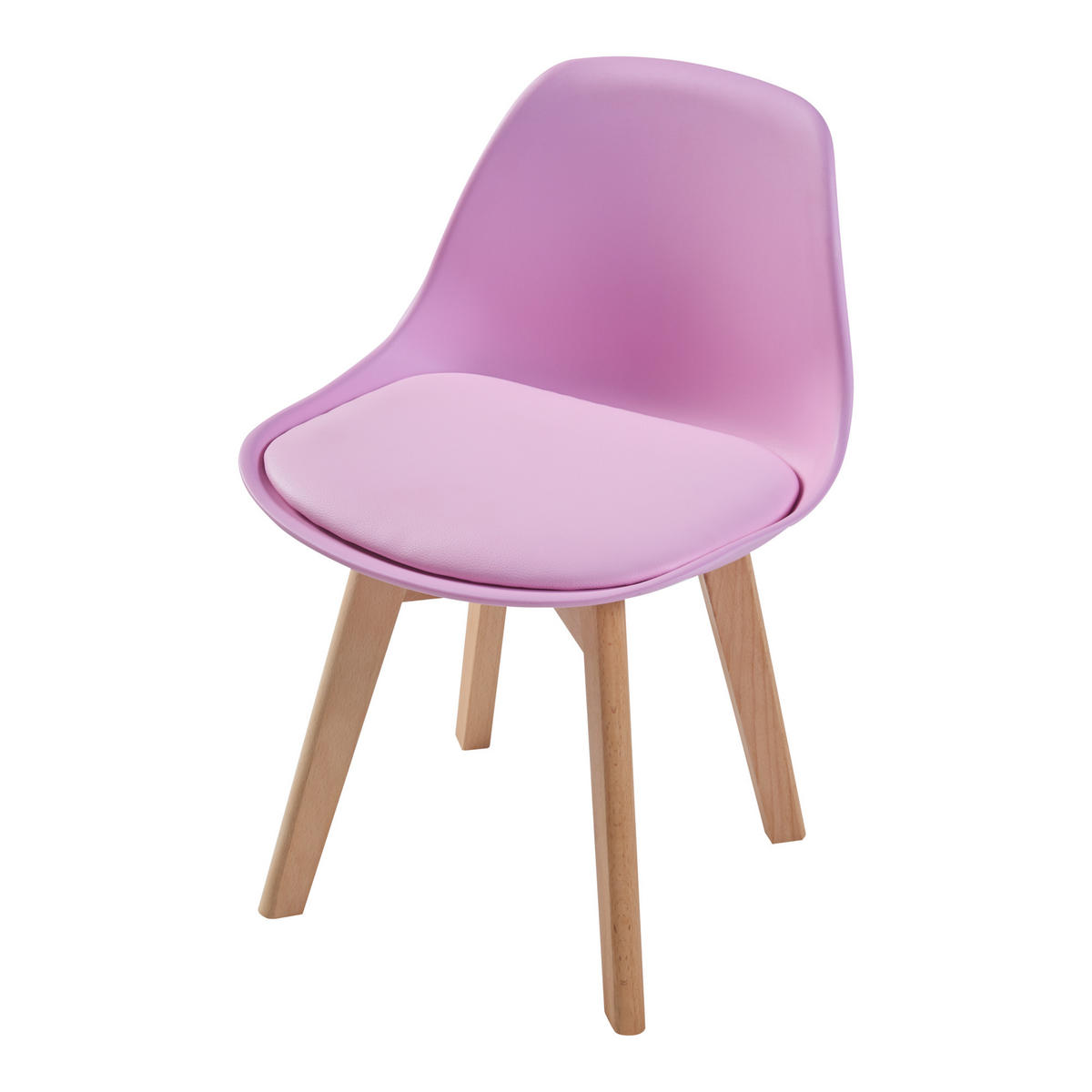 KINDERSTUHL Elvdal - Pink/Naturfarben, Holz/Kunststoff (38/56/33cm) - [en.casa]