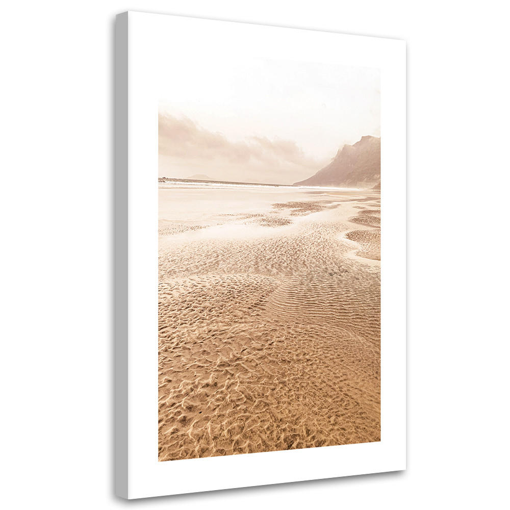 WANDBILD mit wasser überfluteter strand - Beige, Textil (40/60cm) - Feeby