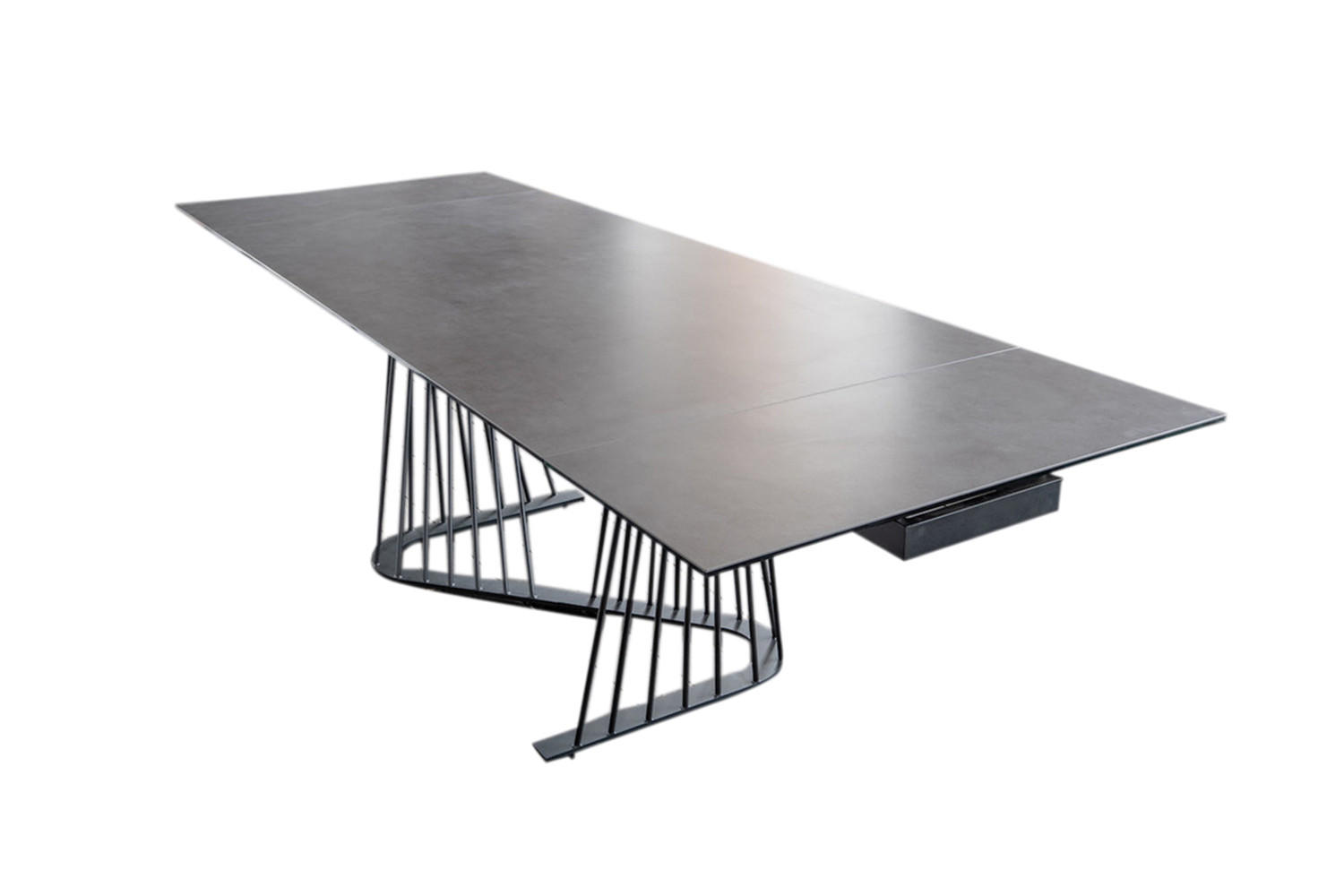 AUSZIEHTISCH ELOISE Schwarz Glas - Schwarz, Glas/Metall (200/100/76cm) - KAWOLA