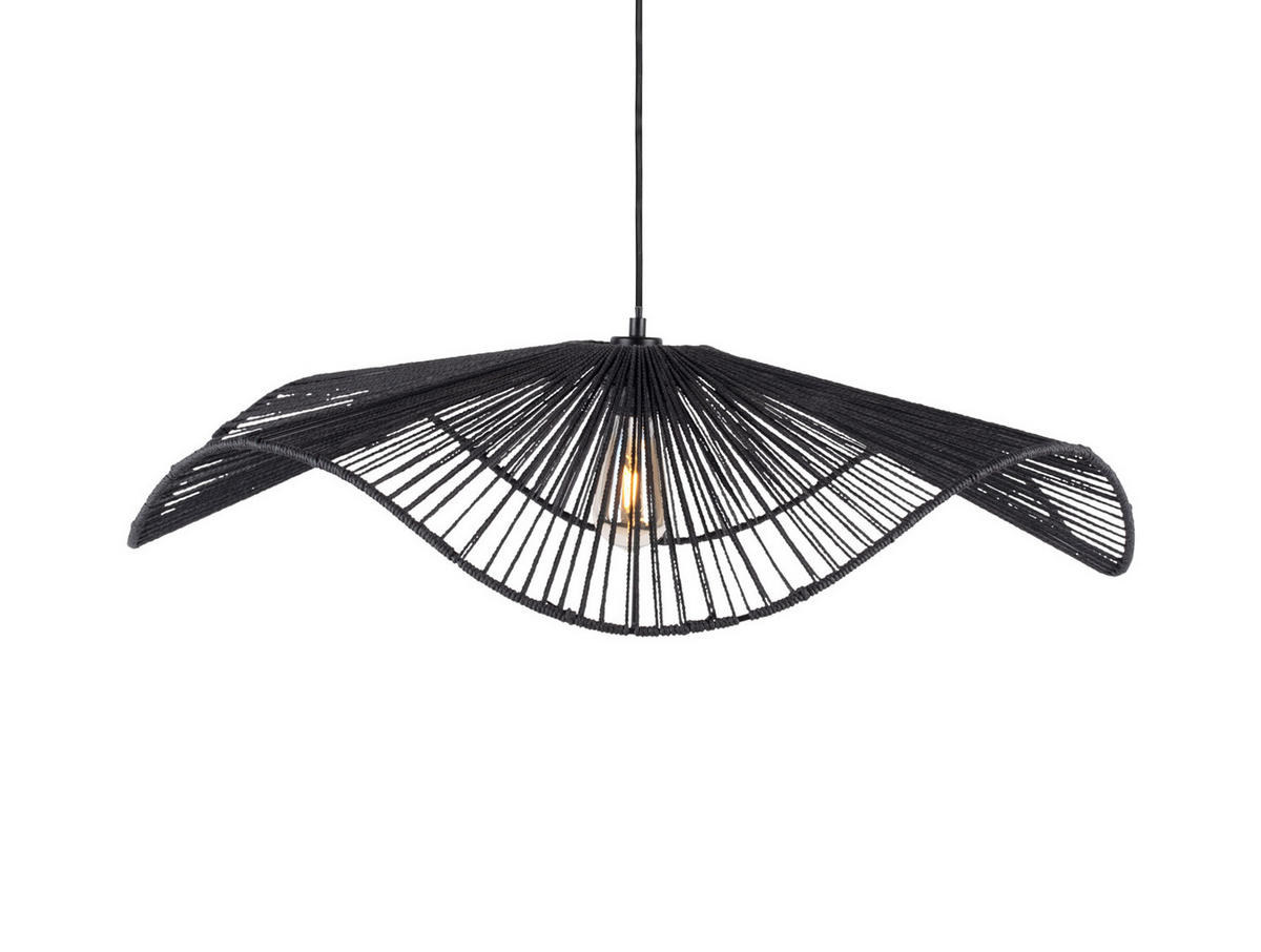 HANGELAMPE Sombra 80/80/19 cm - Schwarz, Naturmaterialien (80/80/19cm) - Leitmotiv