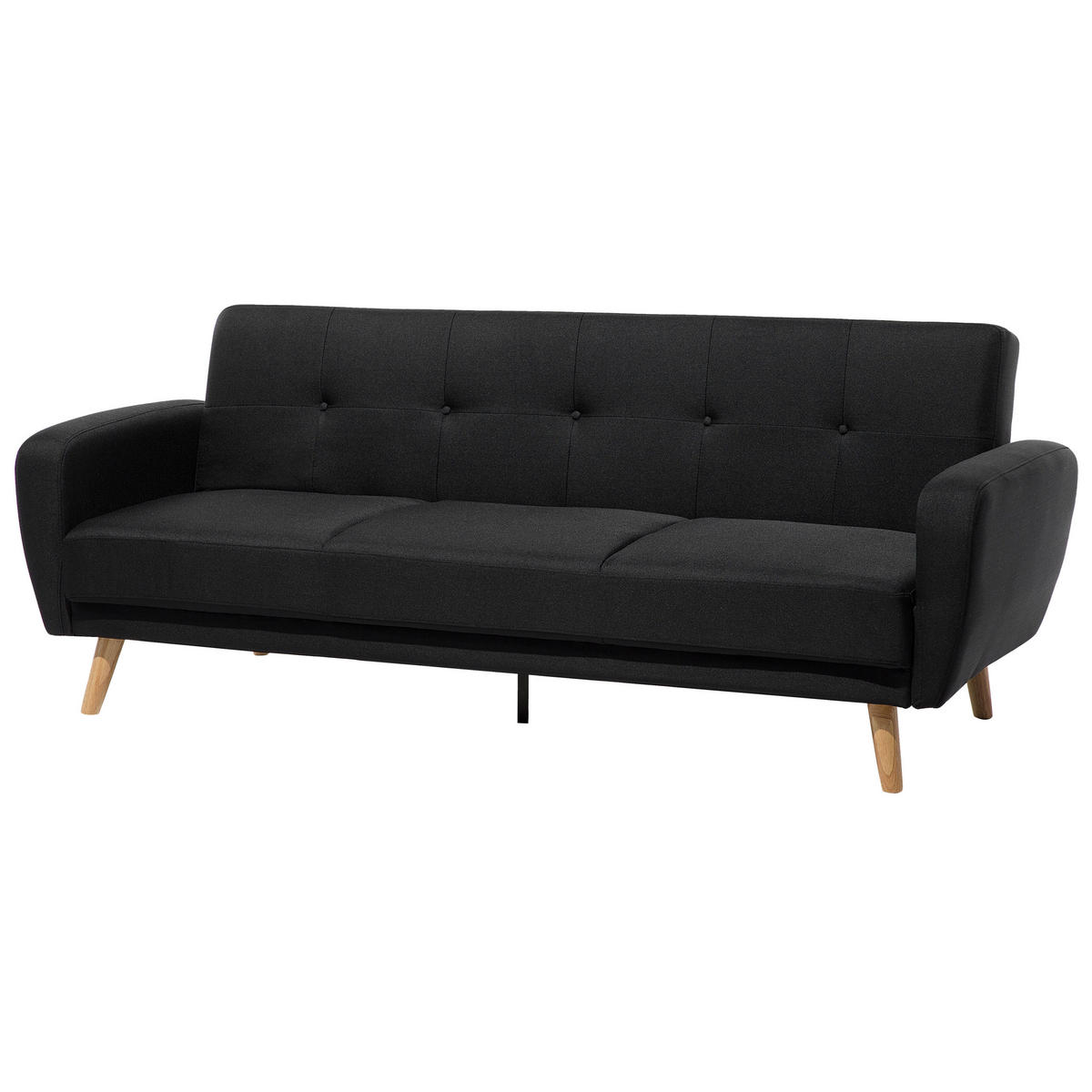 6-SITZER SOFA SET mit Ottomane Polyester Schwarz Florli - Schwarz, Textil (214/82/85cm) - Beliani
