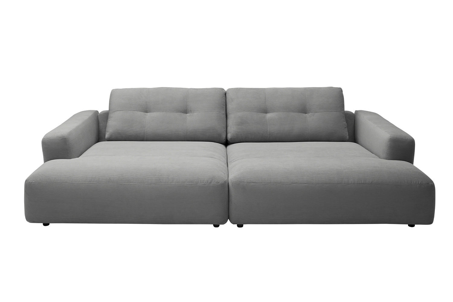 BIG SOFA MIKA Anthrazit Cord - Anthrazit/Schwarz, Kunststoff/Textil (300/86/167cm) - KAWOLA