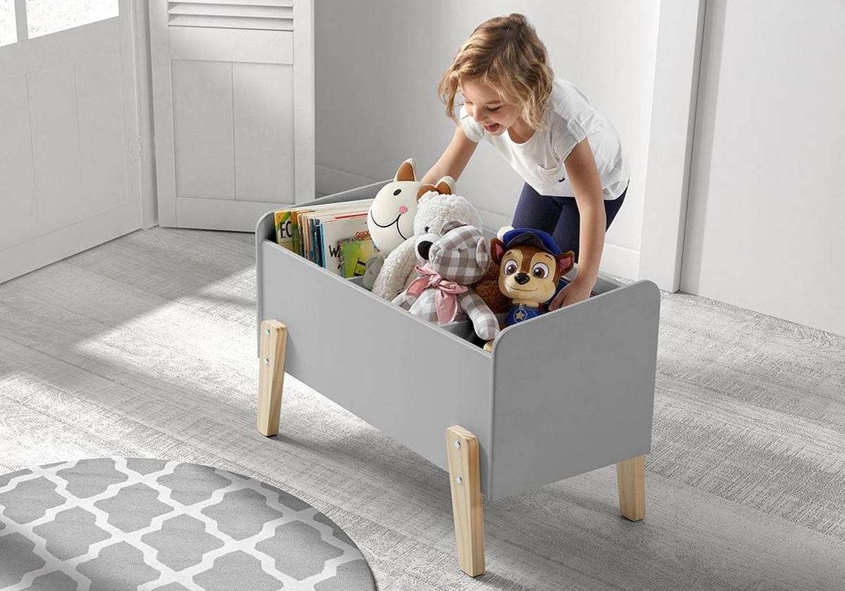 KINDERZIMMER Set Karilynn 3 Massivholz+MDF hellgrau - Hellgrau, Holz (230/73/130cm) - 58aufmkessel