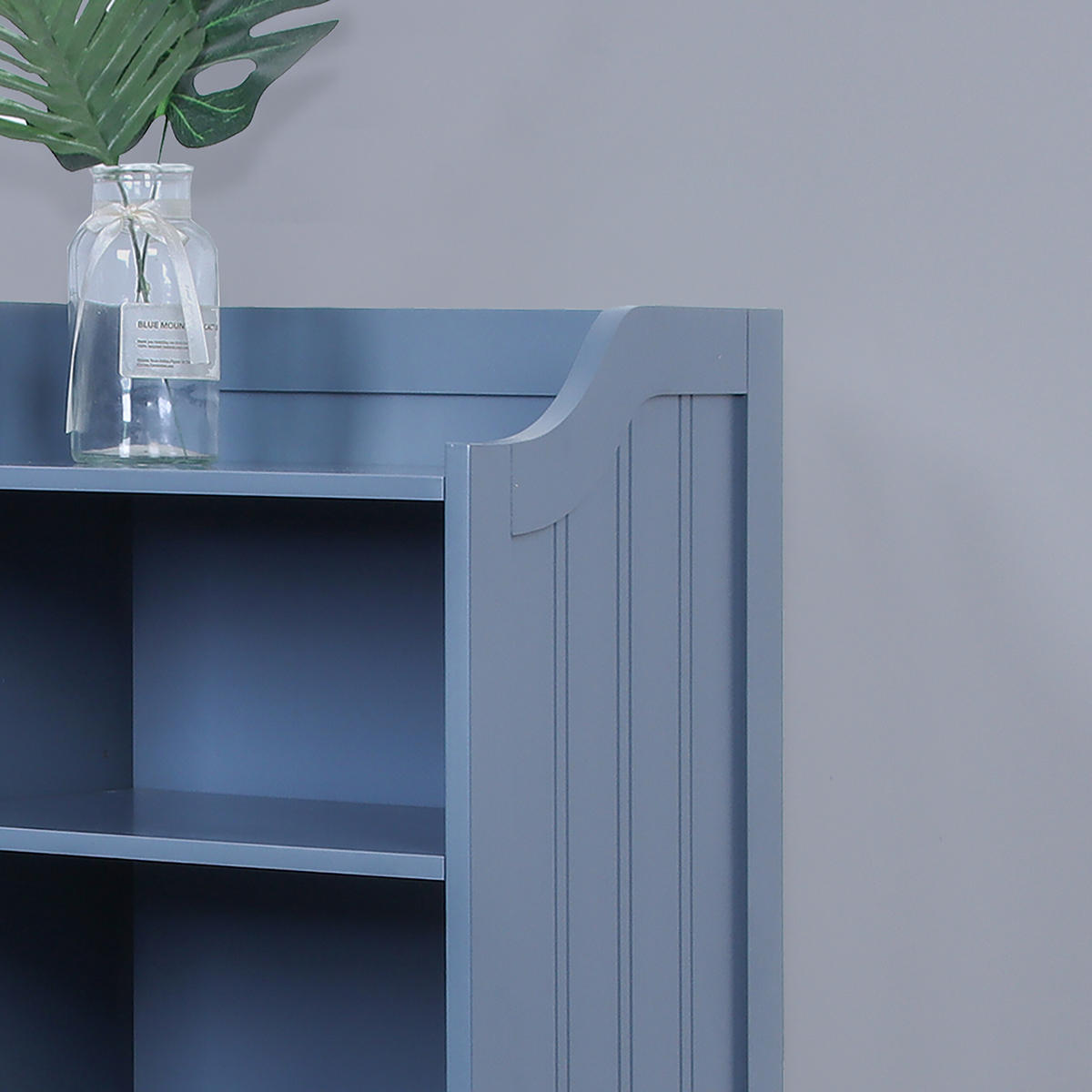 BADEZIMMERSCHRANK - Grau, Holzwerkstoff/Metall (40.5/86/36cm) - Relaxdays