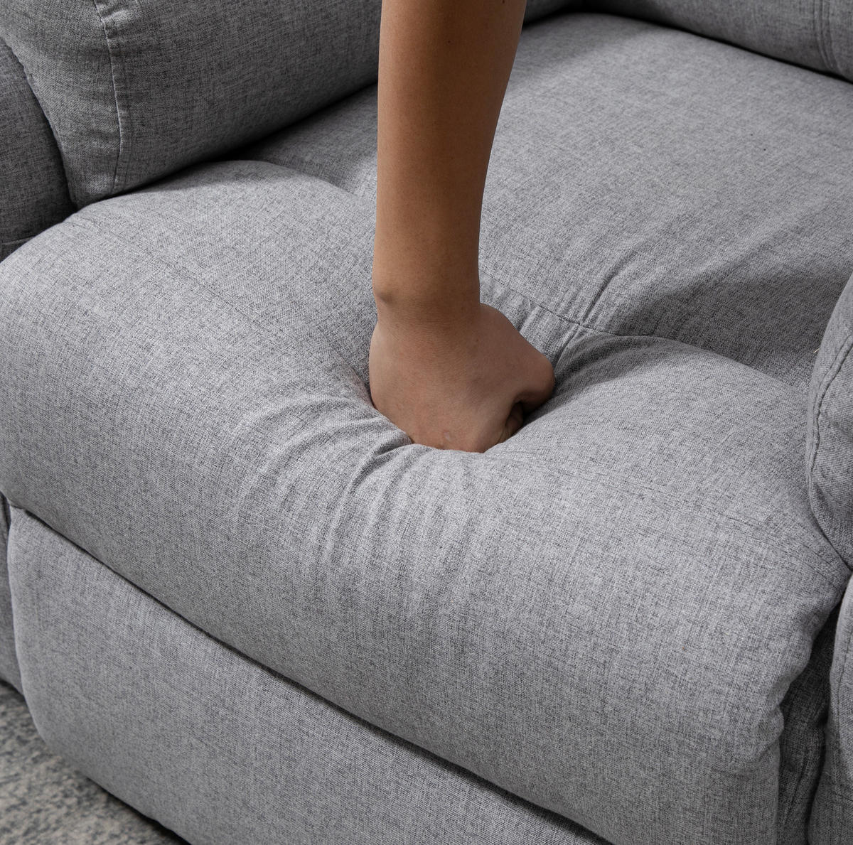 RELAXSESSEL Polyester mit Aufstehhilfe, Liegefunktion 160° 83/89/102 cm Grau - Grau, Textil (89/102/83cm) - Redom