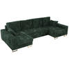 WOHNLANDSCHAFT DORIAN U Cord Grün - Goldfarben/Grün, Textil/Metall (312/95/138cm) - MKS