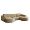 ECKSOFA, Modena U-Form, Stoff Quelle, Hellbraun - Hellbraun, Holz (299/165cm) - Kaiser Möbel