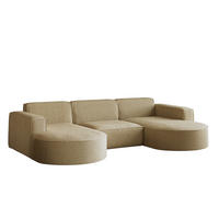 ECKSOFA, Modena U-Form, Stoff Quelle, Hellbraun - Hellbraun, Holz (299/165cm) - Kaiser Möbel