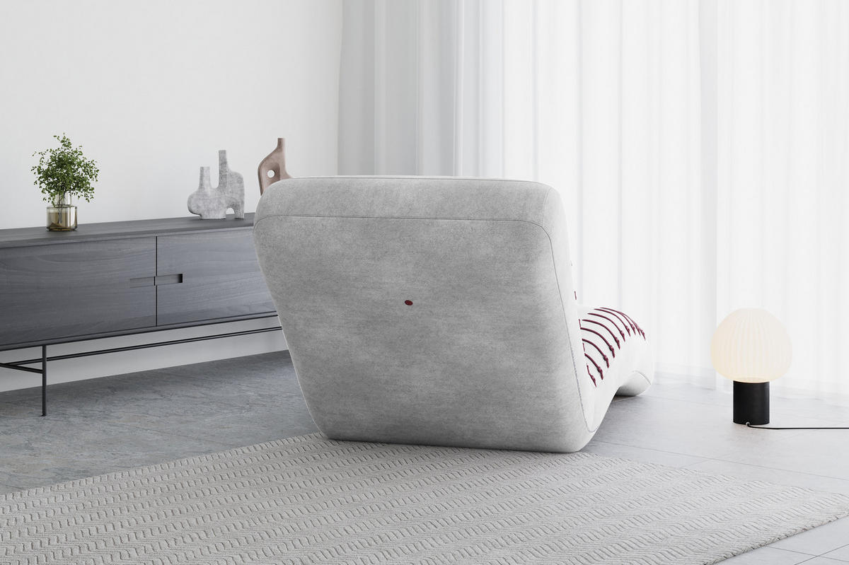 CHAISELONGUE SPLINE - Hellgrau, Holzwerkstoff (83/80/172cm) - Möblo