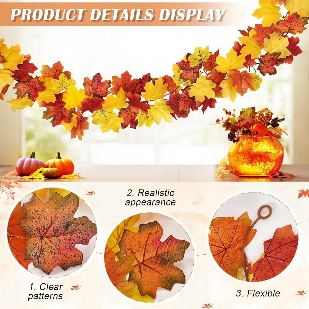 HERBSTGIRLANDE 2er Set 200 cm - Multicolor, Kunststoff (200cm)