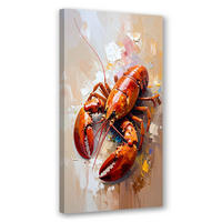 LEINWANDBILD Krabbe Essen 50x100cm - Beige, Textil (50/100cm) - Feeby