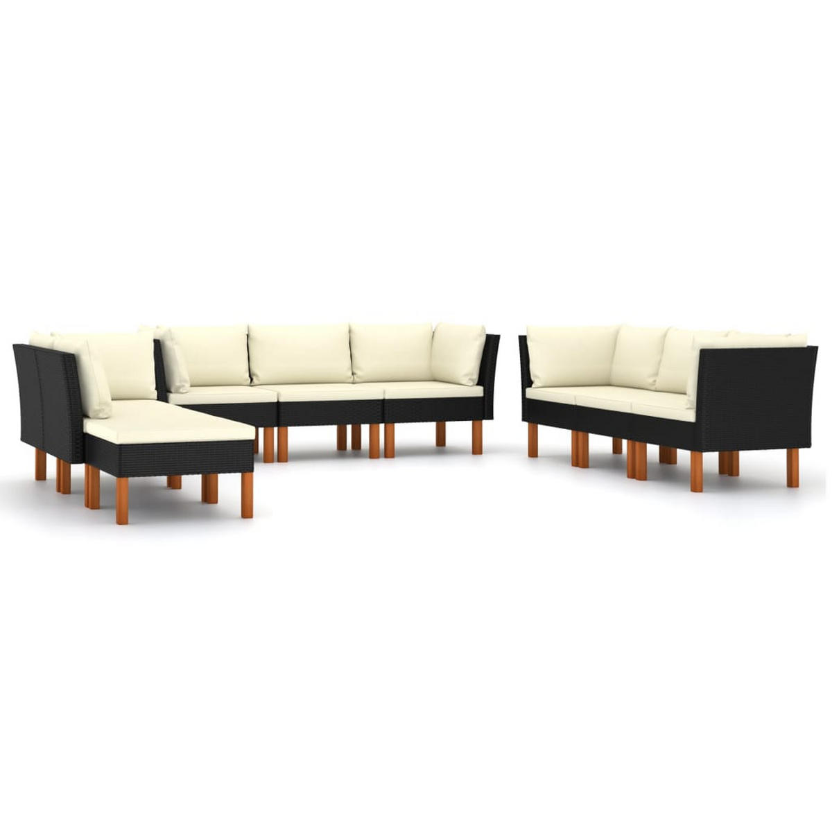 GARTENSET Reichard 9-teilig - Schwarz, Metall - Nettlife