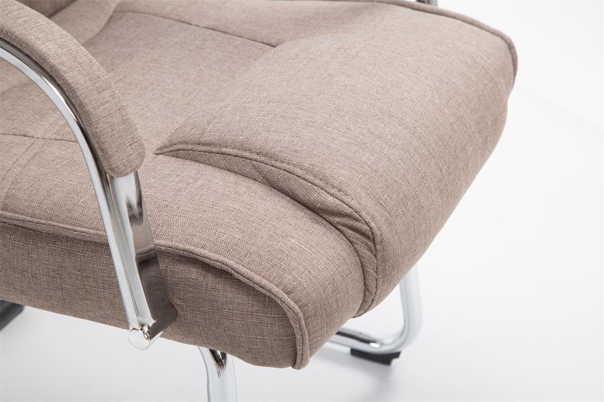 BESUCHERSTUHL Delhi Stoff Taupe Konferenzstuhl Bürostuhl - Taupe, Textil (60/104/67cm) - DELUKE