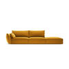 RECHTES-SOFA Kaelle aus Samt gelb 4 Sitzplätze - Gelb, Textil (110/85/264cm) - Micadoni
