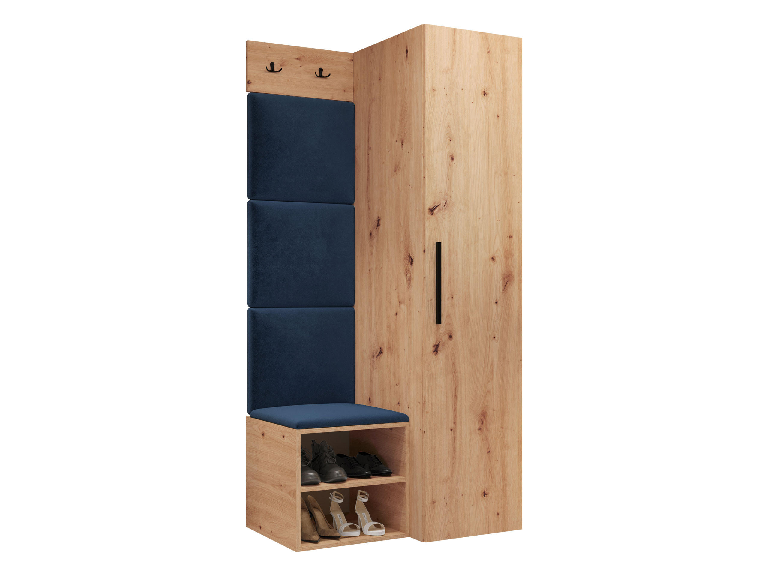 Mirjan24 Garderoben-Set Blau, Eiche Artisan 40x191x50 cm