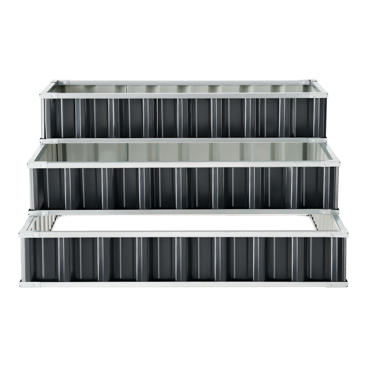 PFLANZBEET Renswoude - Anthrazit, Metall (118/60/118cm) - [en.casa]