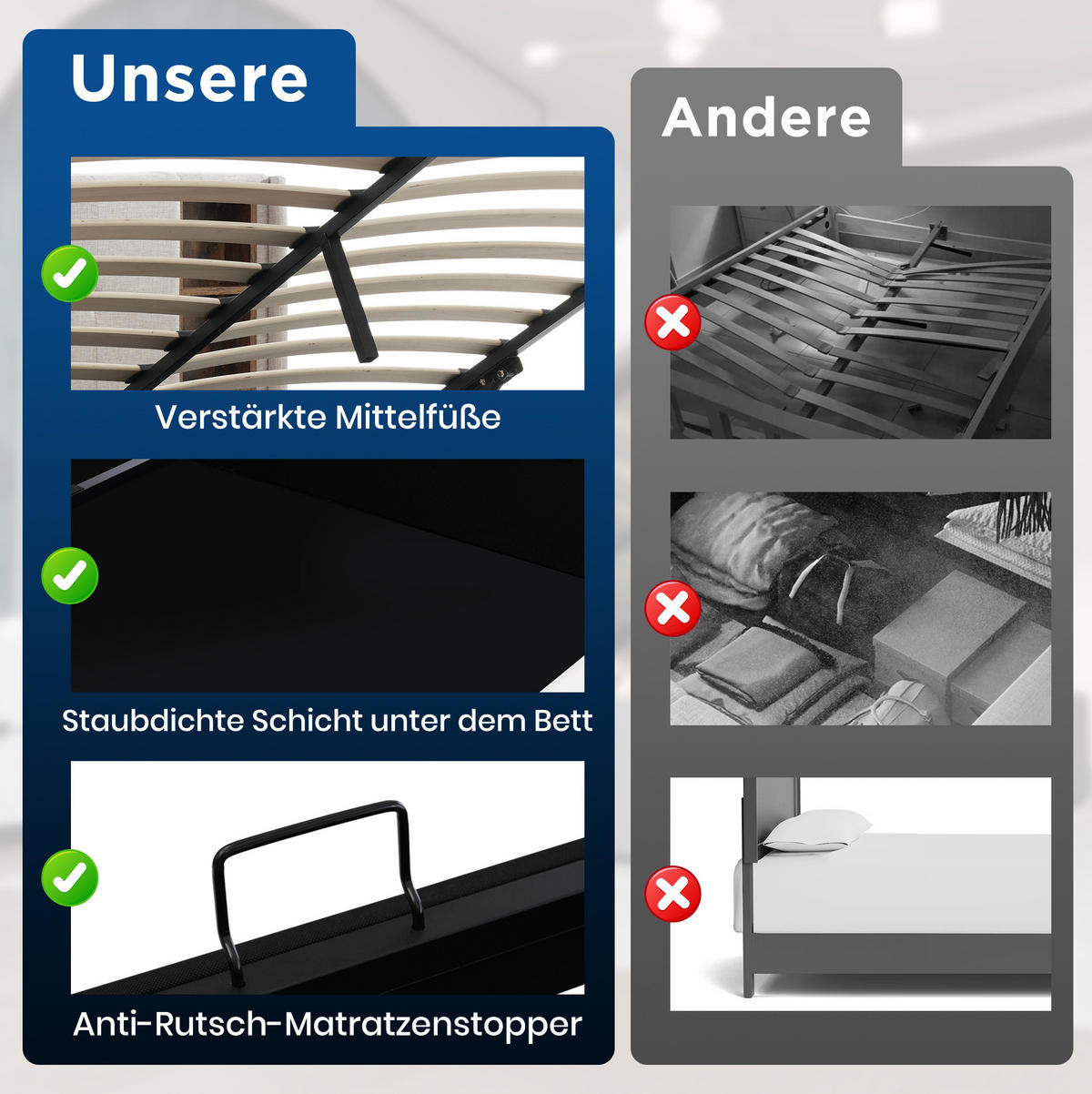 OBLAZINJENA postelja 180/200 cm iz lanene tkanine v naravni barvi s prostorom za shranjevanje in polnjenjem - naravne barve, tekstil (180/200cm) - Modenvie