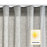 VORHANG MIT KRÄUSELBAND, lichtdurchlässig, Farbe Grau, 200X300 - Grau, Kunststoff (200/300cm) - STORESDECO