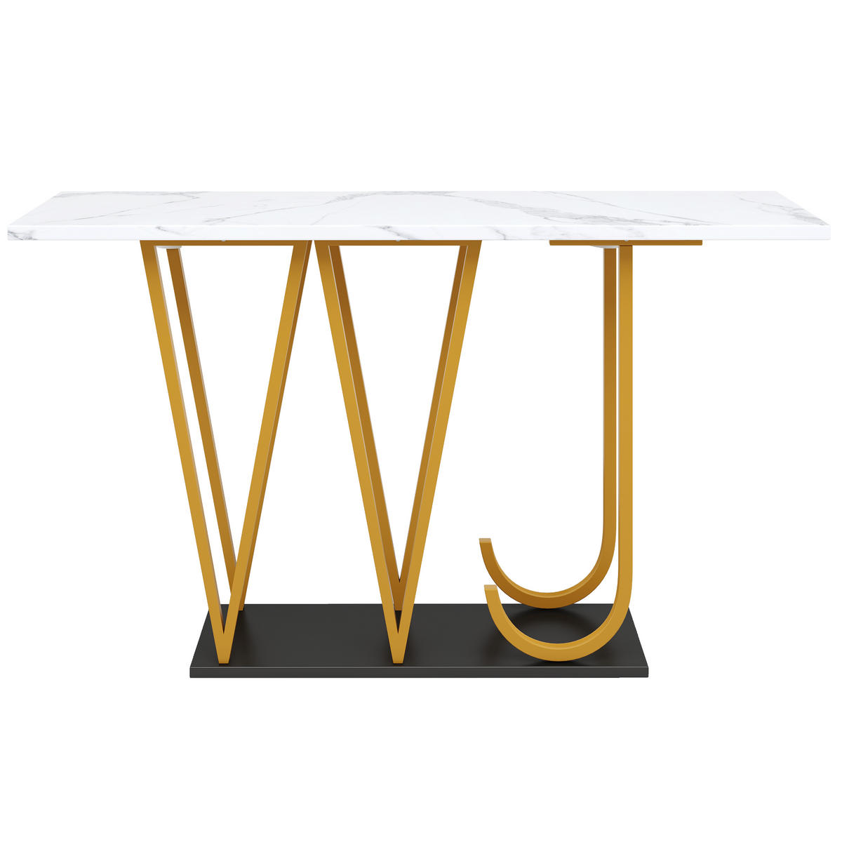 KONSOLENTISCH 120/29,5/80 cm Weiß Marmoroptik mit Stauraum aus MDF Metall - Weiß, Holzwerkstoff (120/29.5/80cm) - OKWISH