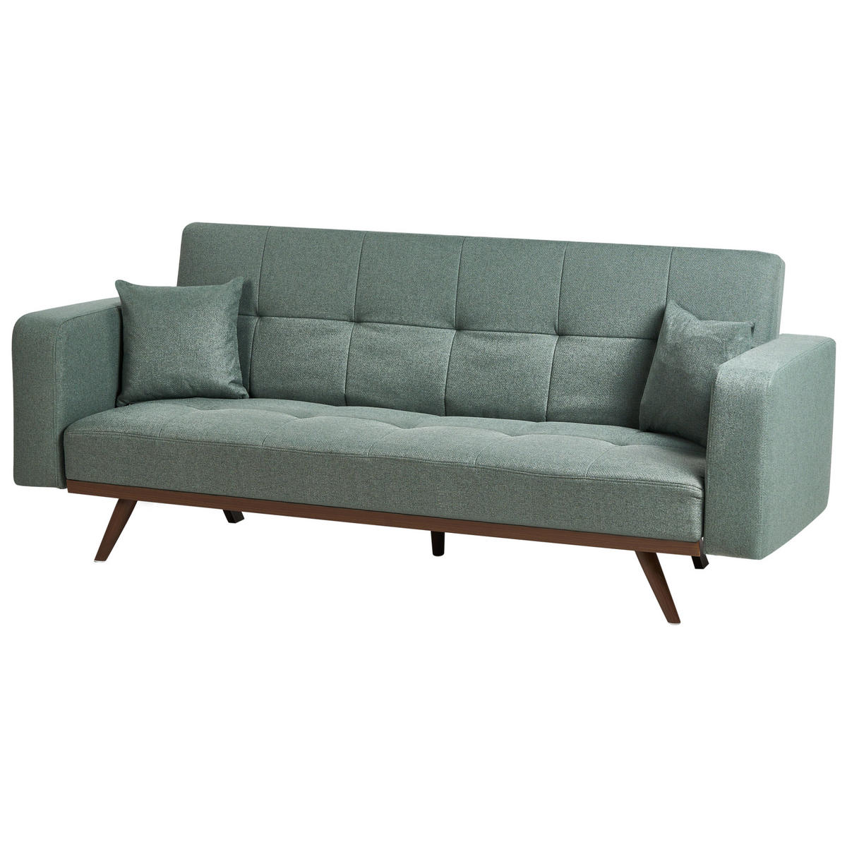 SCHLAFSOFA 3-Sitzer Grün Hjulby - Grün, Textil (220/90/82cm) - Beliani