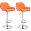 BARHOCKER 2er Set Lederlook orange - Chromfarben/Orange, Textil/Metall (51/89/52cm) - CLP