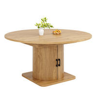 ESSTISCH Ausziehbar Stauraum MDF Naturbraun - Multicolor, Metall (118/118/76cm) - FLIEKS