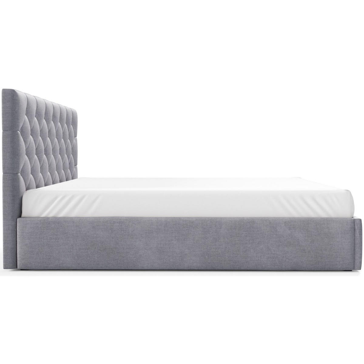 POLSTERBETT Aurevia Hellgrau Samtbezug 160x200 cm - Hellgrau, Textil (160/200cm) - Selsey