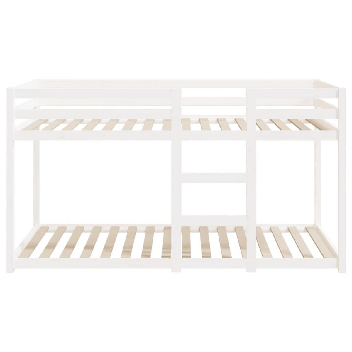 ETAGENBETT mit Lattenrost und Rausfallschutz 90/200 cm aus Massivholz Kiefer, Weiß - Weiß, Holz - vidaXL