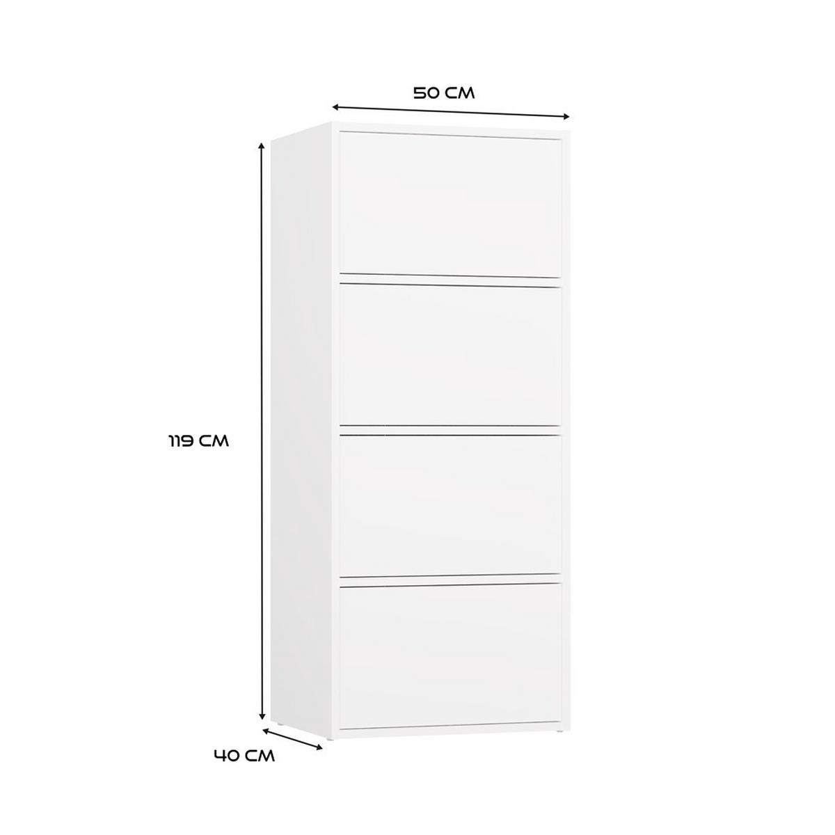HIGHBOARD Kate - Weiß, Holzwerkstoff (50/119/40cm) - kommodly