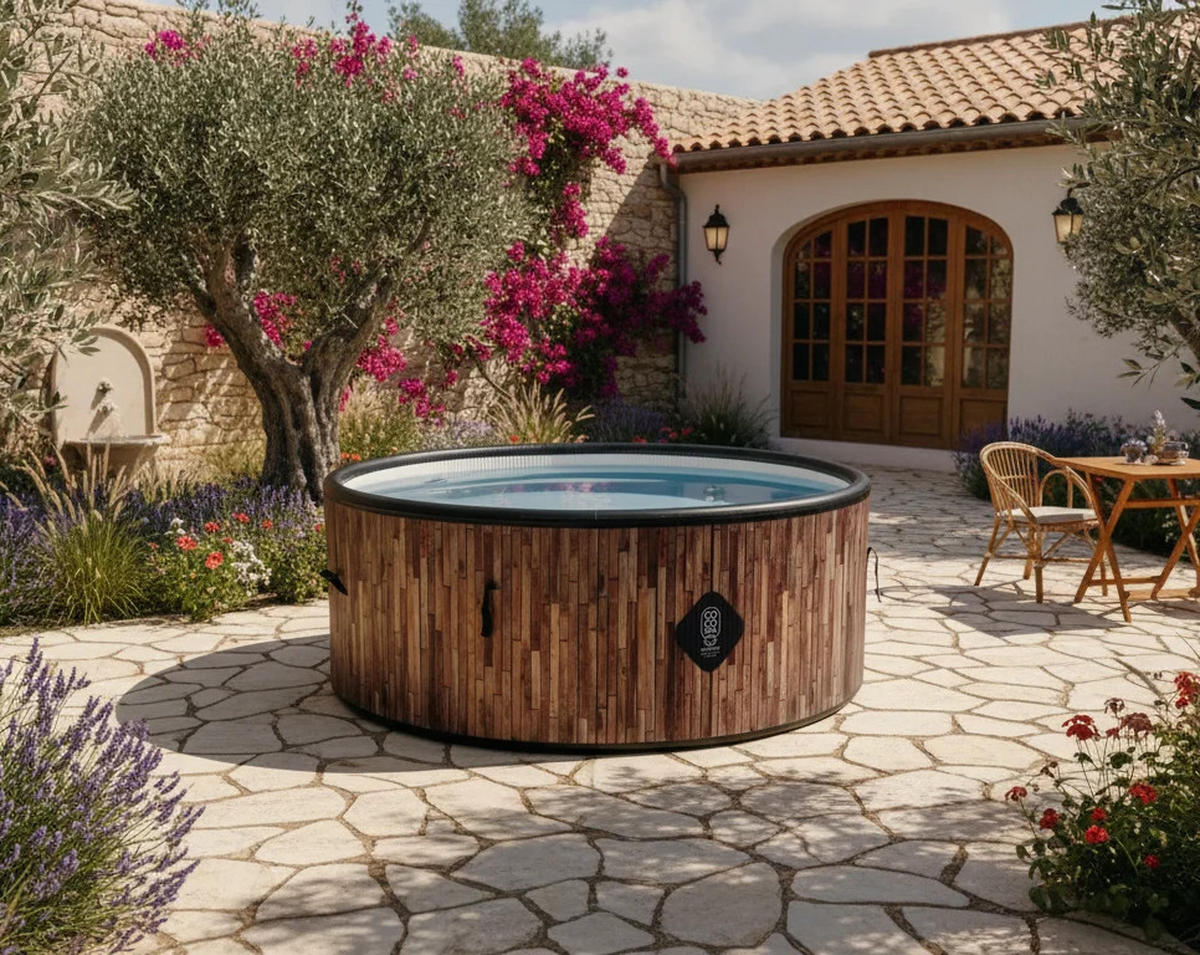 WHIRLPOOL Aufblasbar Bali 150 cm Durchmesser 800 Liter Motor 2240 W Für bis zu 4 Personen - Rotbraun, Kunststoff (150/70/70cm) - COCO SPA