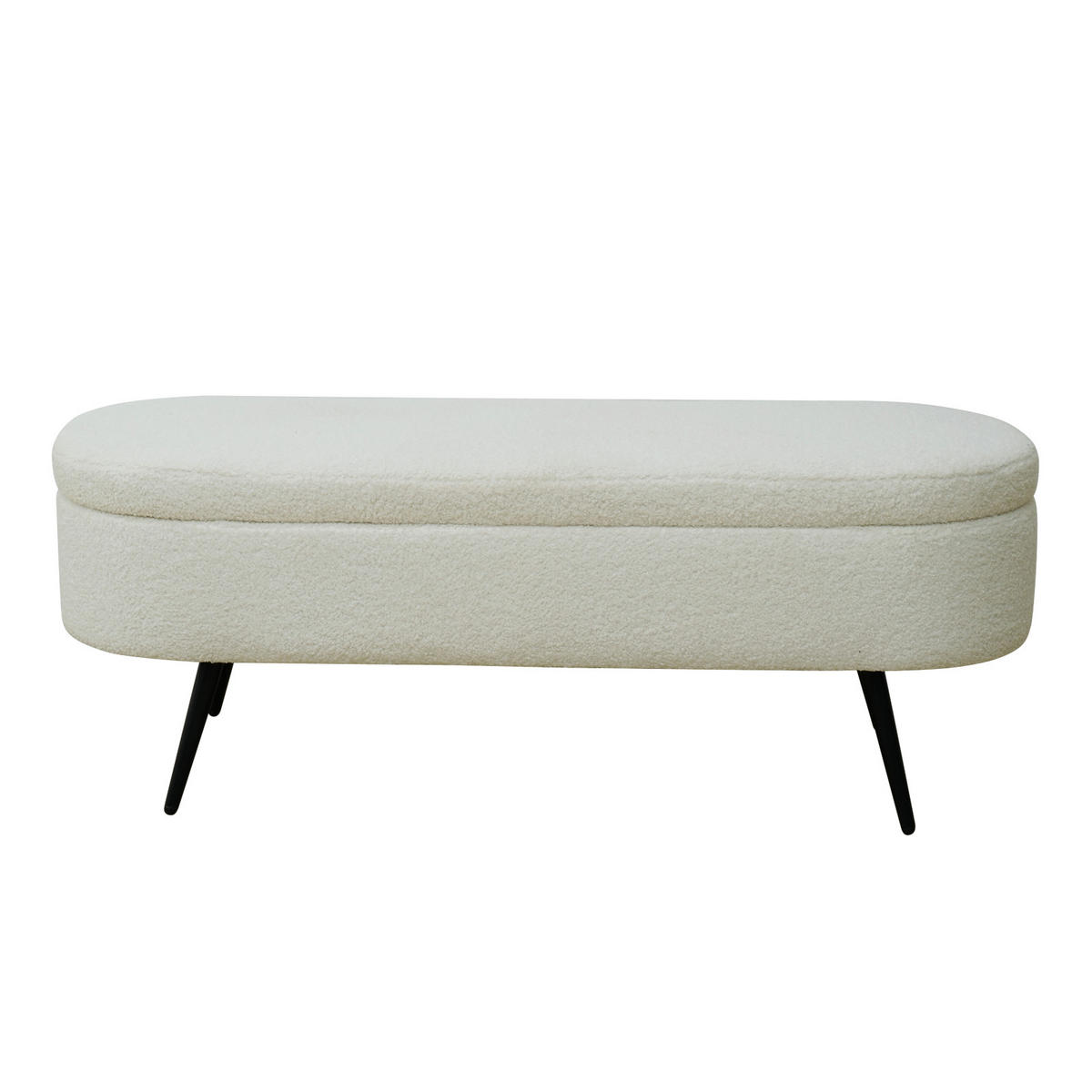 SITZBANK IVY mit Teddystoff - Weiß, Textil (118/45/40cm) - SVITA