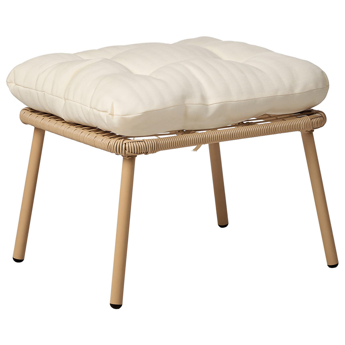 GARTENSESSEL Beige Murano - Beige/Naturfarben, Kunststoff (89/130/93cm) - Beliani