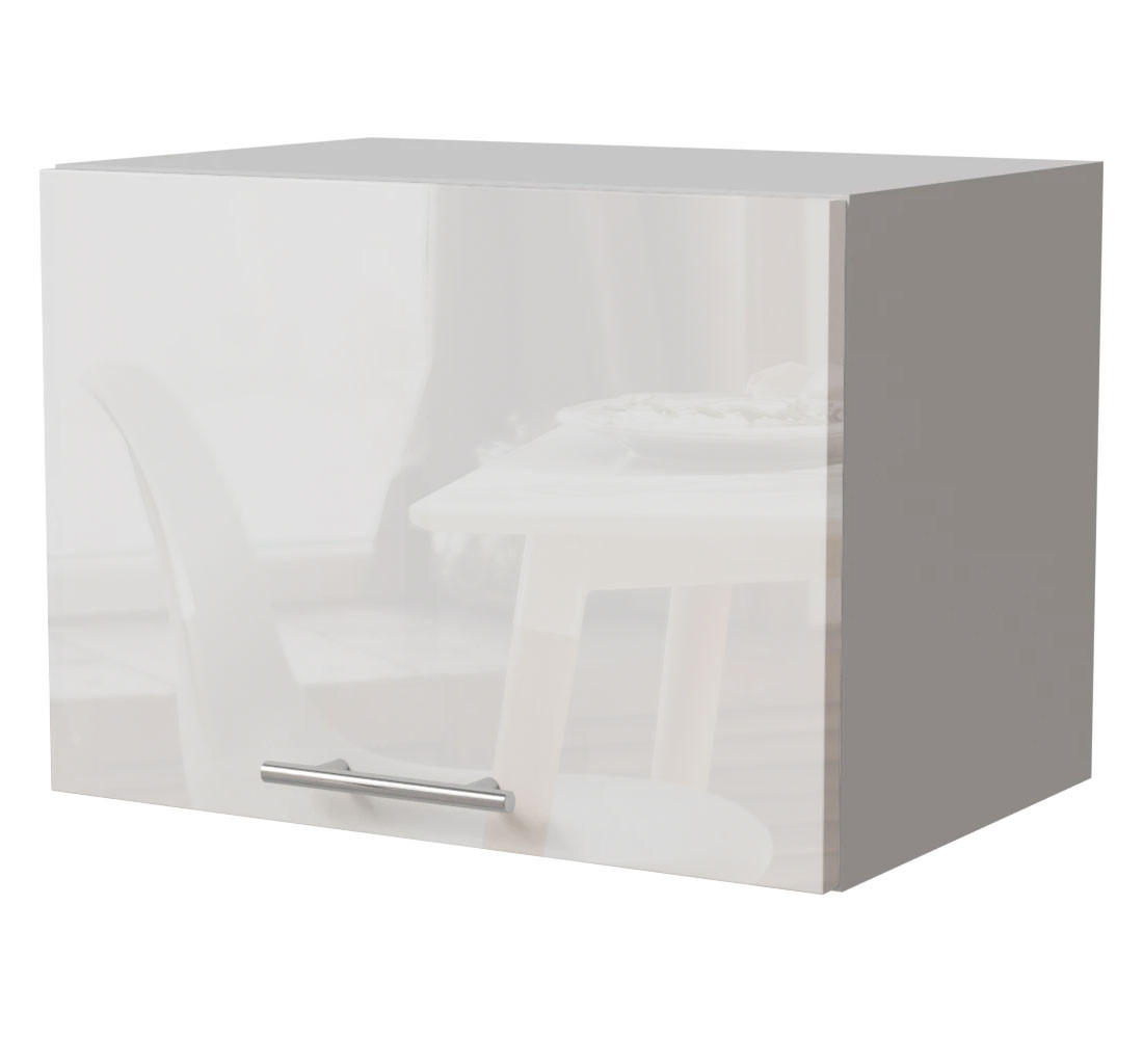 Feldmann-Wohnen Klapphängeschrank Weiß Hochglanz, Weiß 50x36x32.5 cm