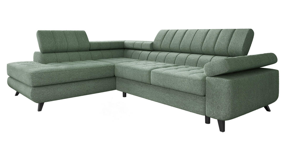 ECKSOFA Nord Premium, Seite: Links - Anthrazit/Mintgrün, Holz/Textil (264/203cm) - MIRJAN24