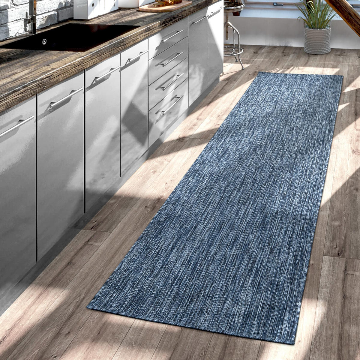 OUTDOORTEPPICH Dunkelblau 240 x 340 cm - Dunkelblau, Kunststoff (240/340cm) - TT Home