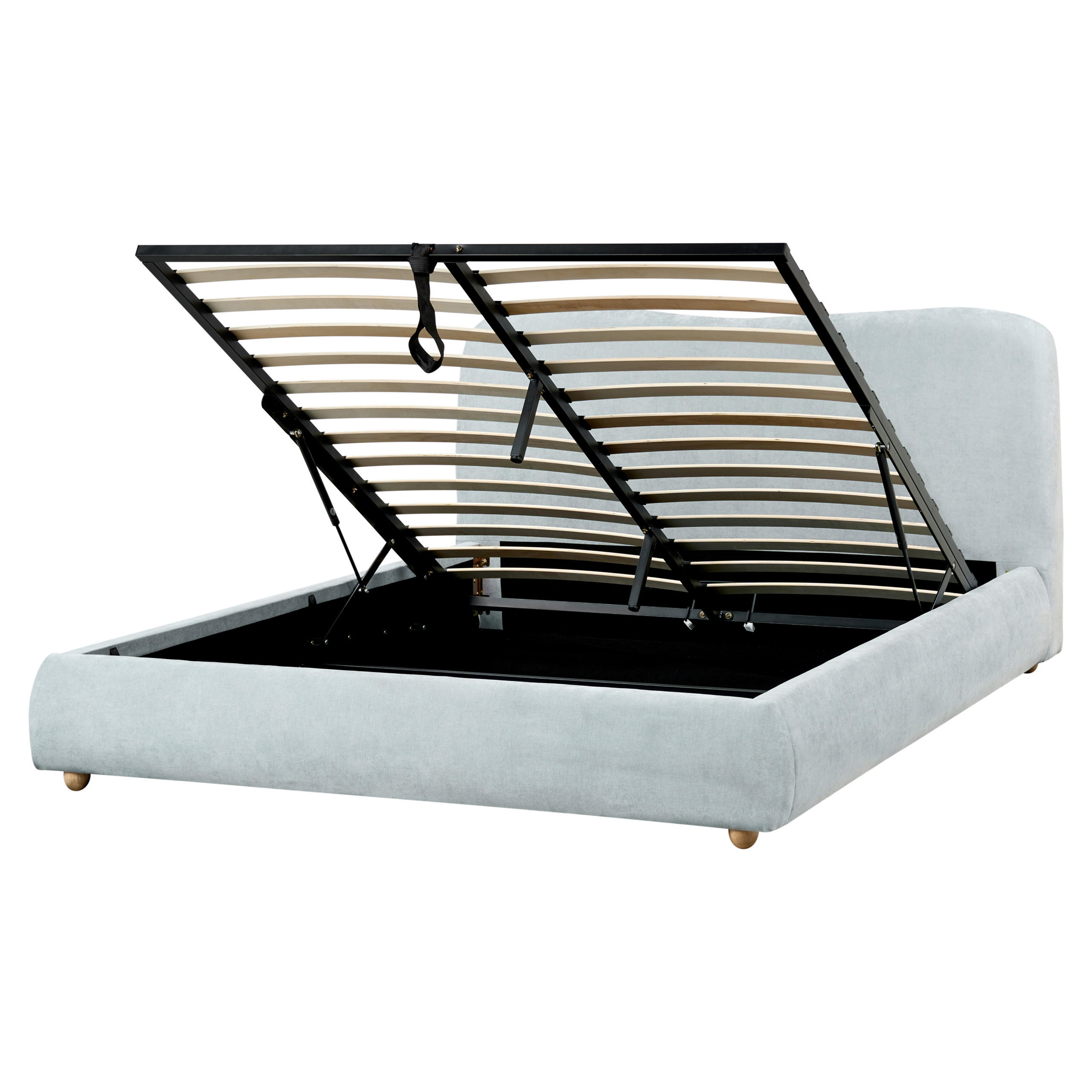 BETT mit Stauraum 160x200 cm Blau Blagnac - Hellblau, Textil (160/200cm) - Beliani