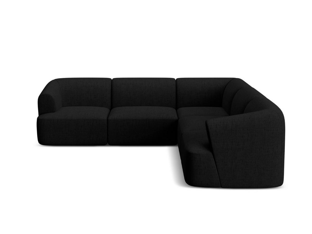 SYMMETRISCHES-MODULARES-ECKSOFA Campi aus strukturiertem Stoff schwarz 6 Sitzplätze - Schwarz, Textil (255/255cm) - Cosmopolitan Design
