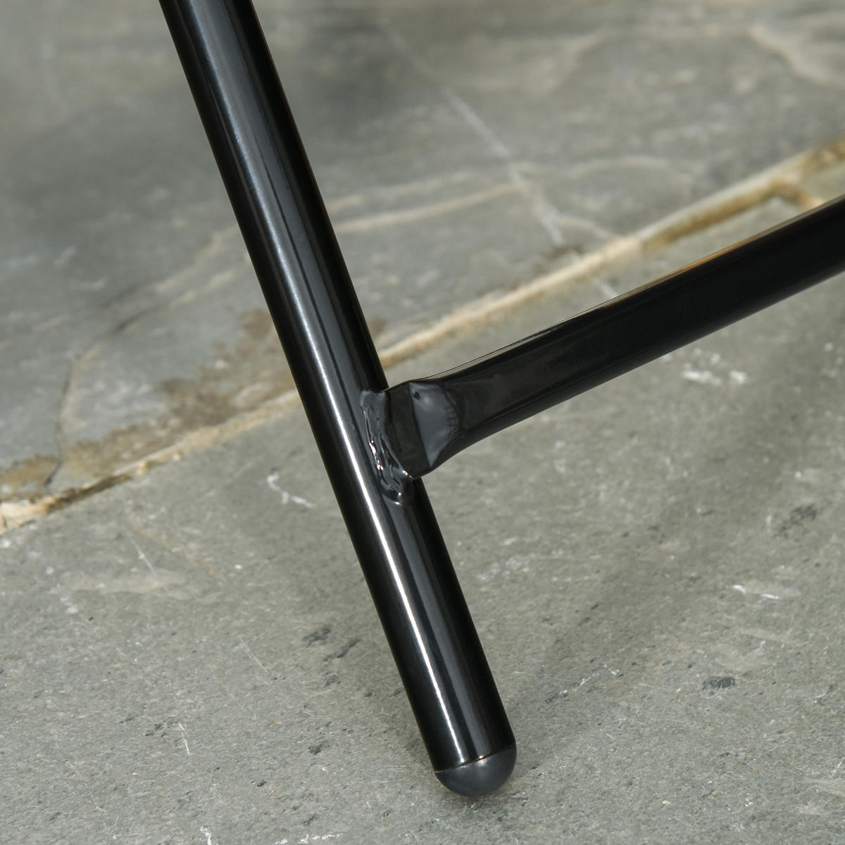 BALKONTISCH DE-14233 rund, klappbar, Ø45x50 cm Schwarz - Schwarz, Metall (45/45/50cm) - ComfortXL