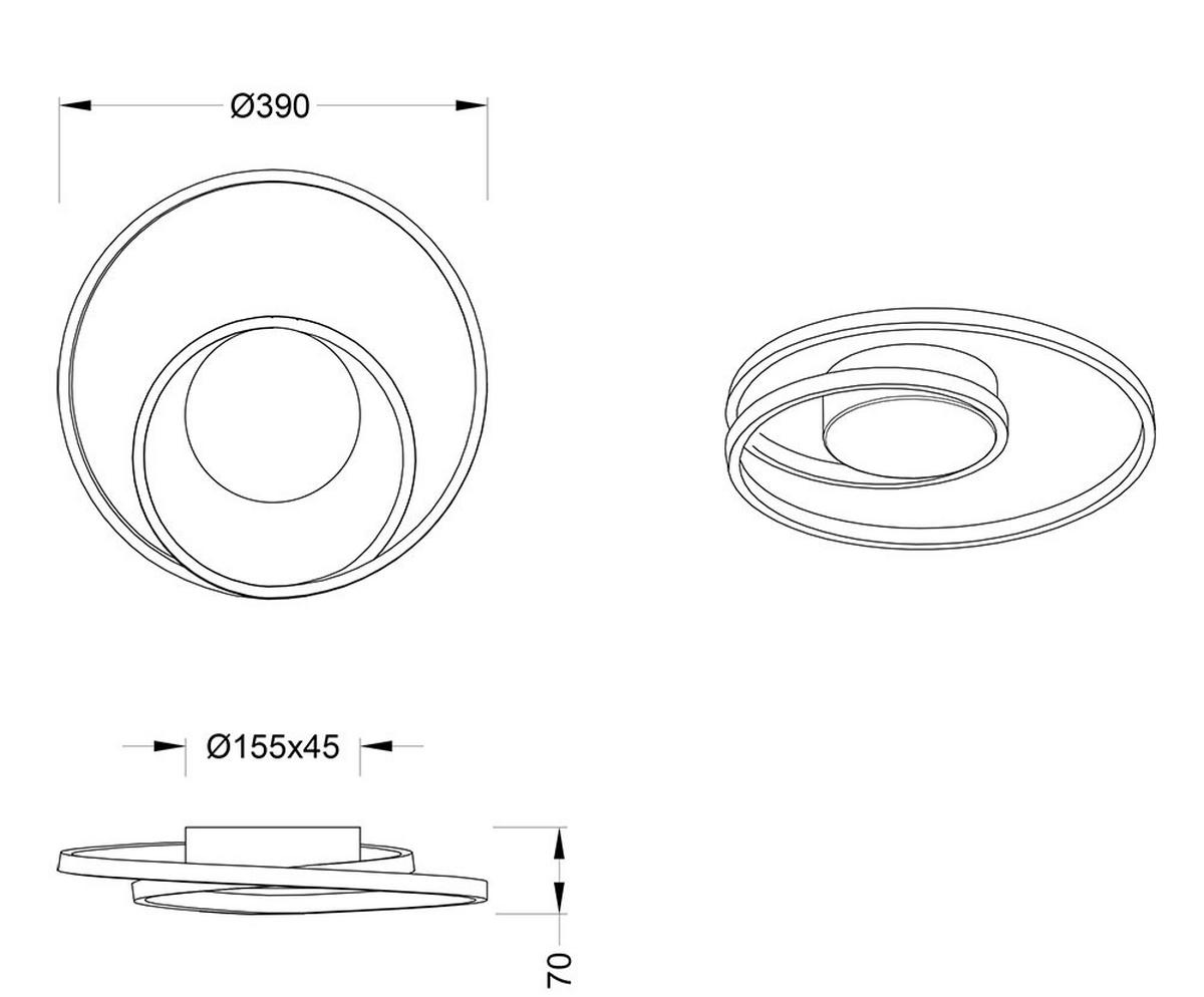 LED DECKENLEUCHTE Zibal Silber Metall - Silberfarben, Metall (39/39/7cm)