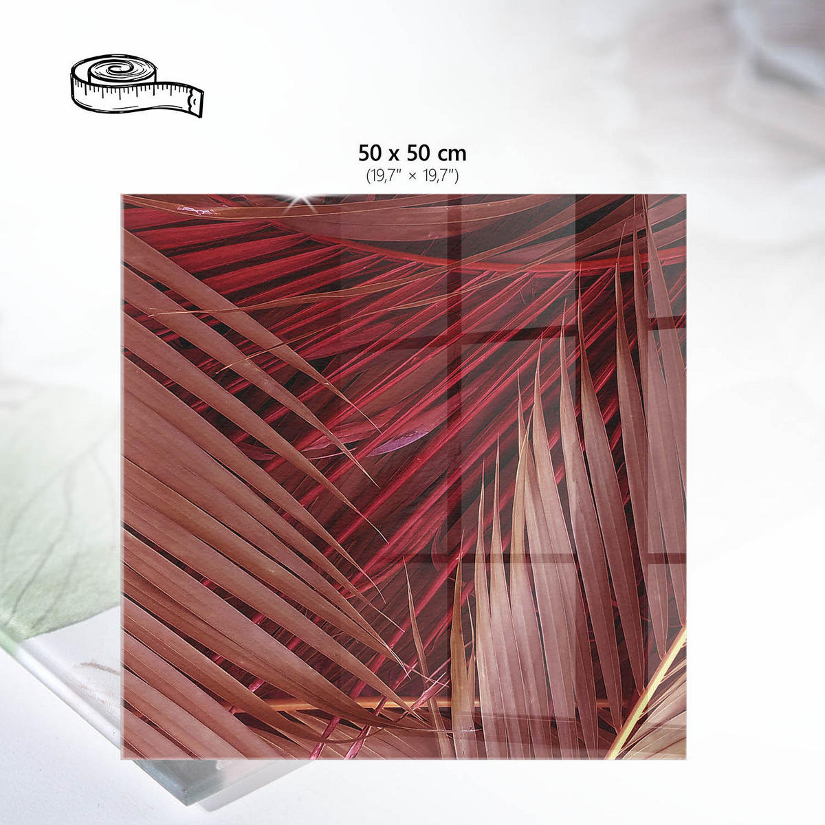 TISCHPLATTE 50x50 cm – Die Energie der Natur - Blau, Glas (50/50/0.4cm) - Wallfluent
