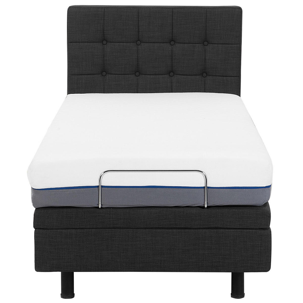 POLSTERBETT 80/200cm Dunkelgrau Duke - Dunkelgrau, Textil (80/200cm) - Beliani