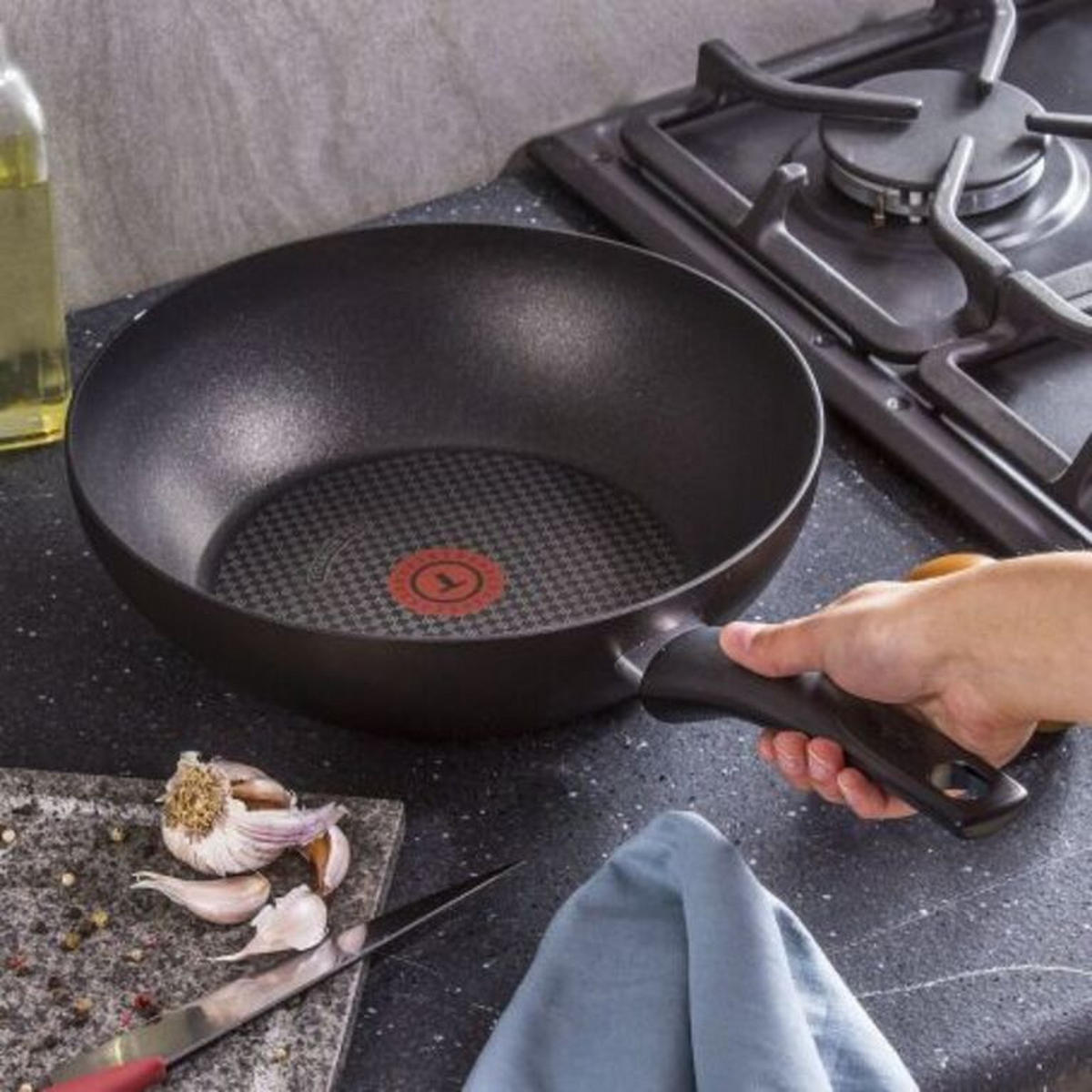 PFANNEN-SET 2-tlg. G13411 Healty Grau - Dunkelgrau, Keramik/Metall - Tefal